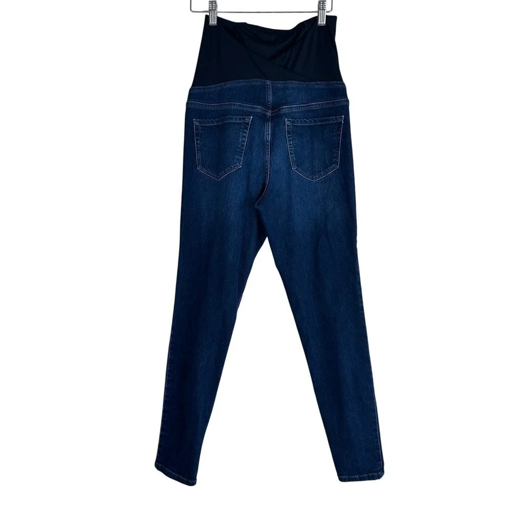 Isabel Maternity Skinny Full Panel Jeans Dark Wash Stretch Denim Size 2/26R